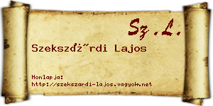 Szekszárdi Lajos névjegykártya