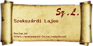Szekszárdi Lajos névjegykártya