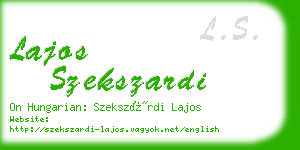 lajos szekszardi business card